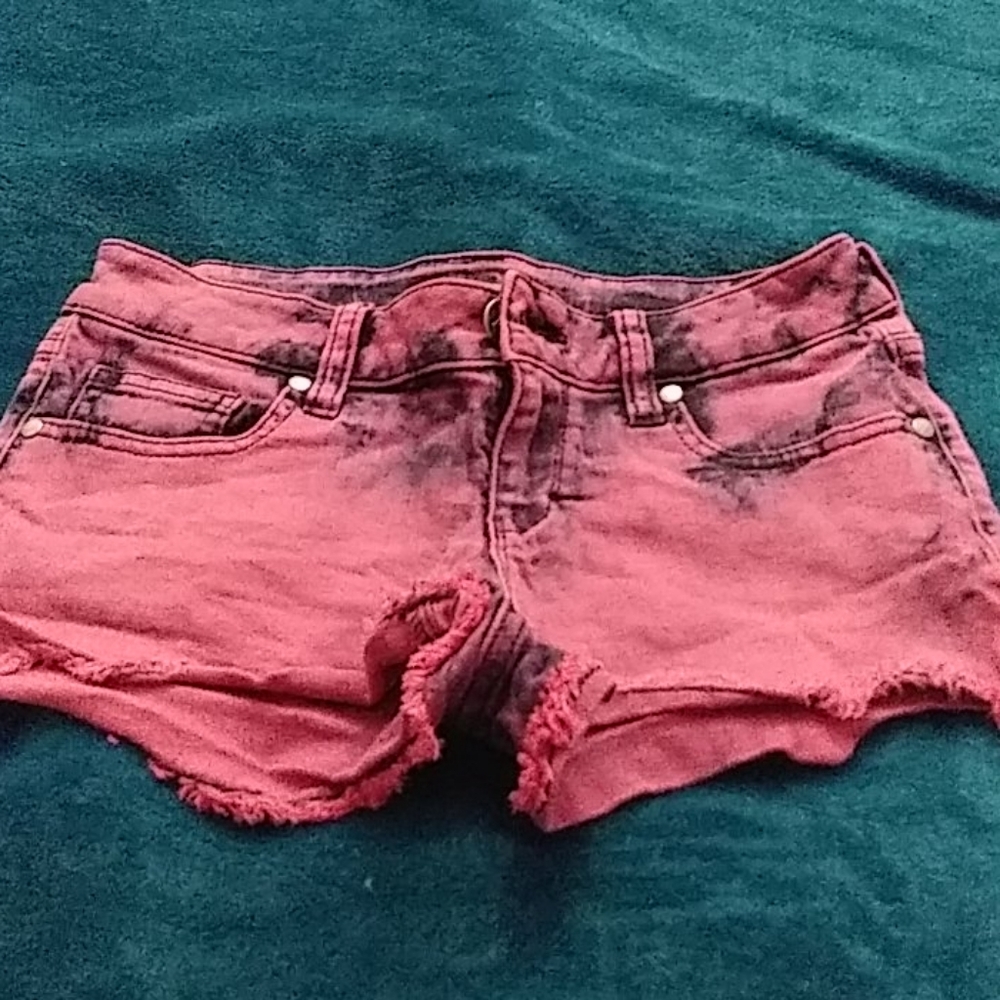 Pink denim shorts